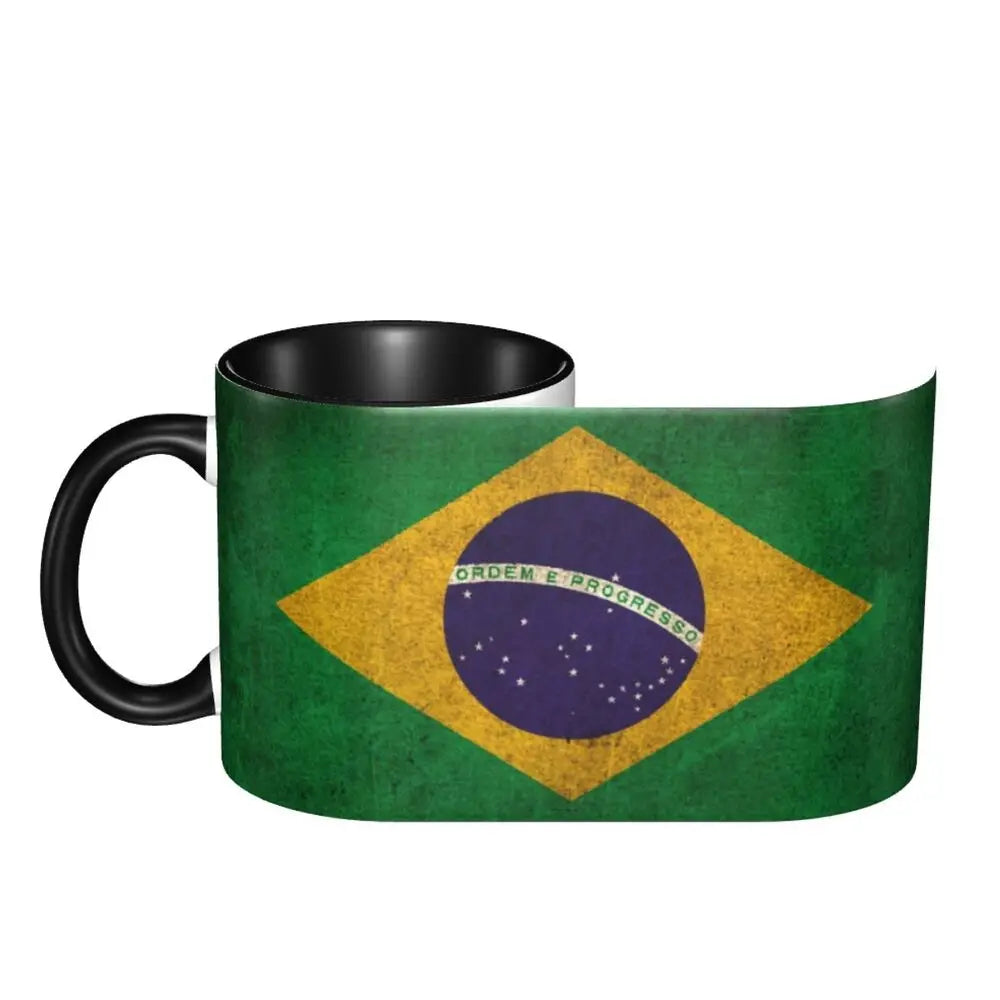 Customized Brazil Flag Brazilian Flag Coffee Mugs DIY Ceramic Tea Milk Cup