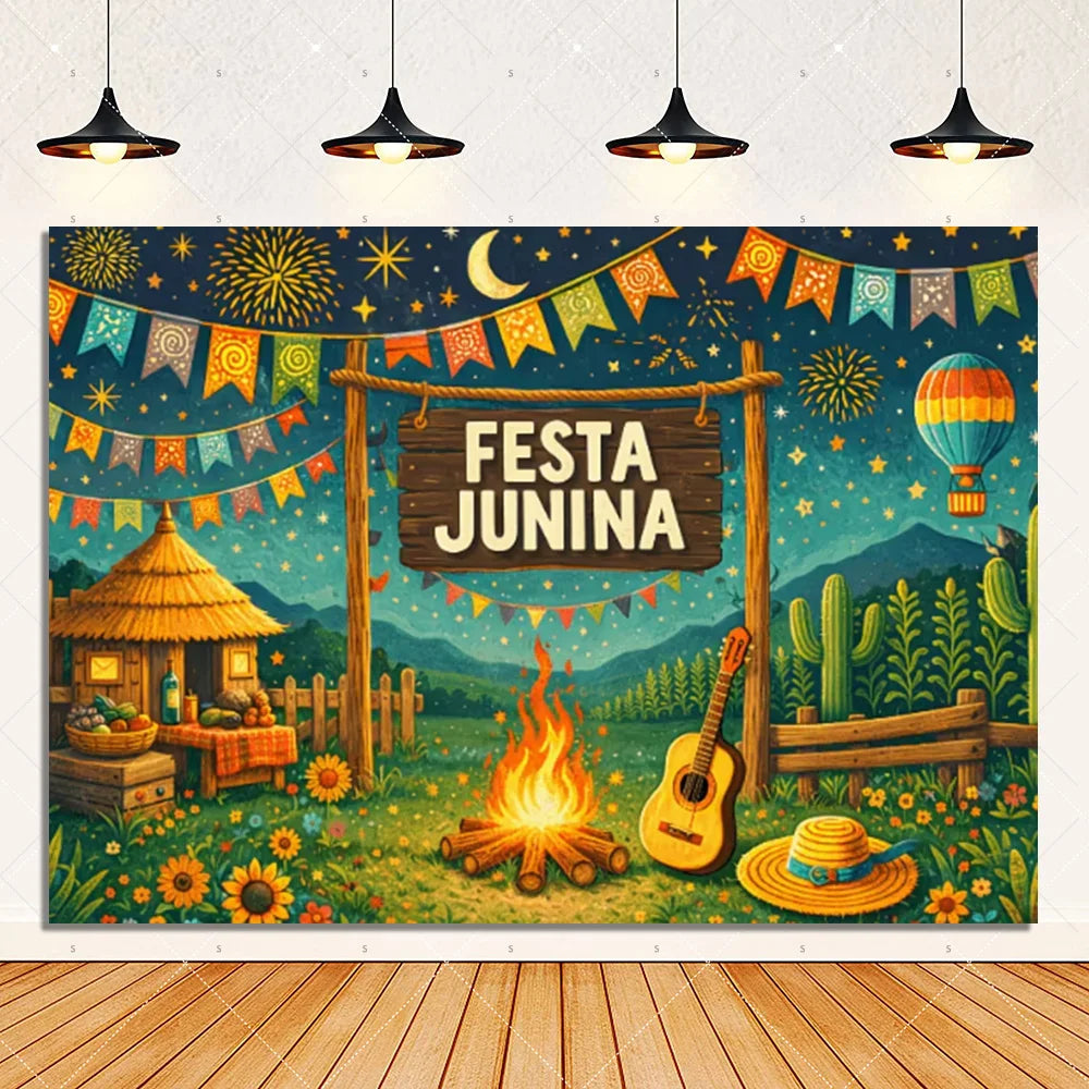 Brazil June Festival Theme Party Decoration Background Banner