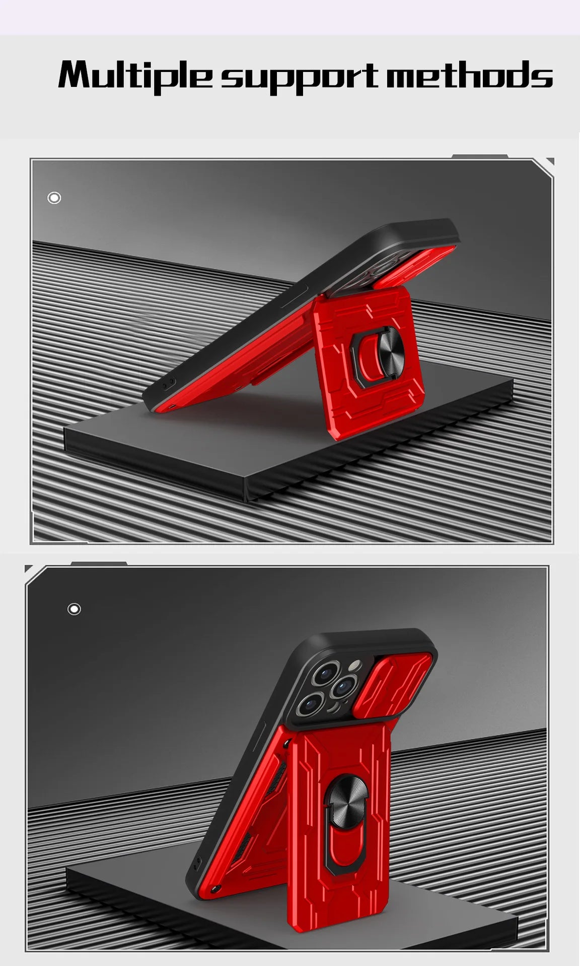 Luxury Shockproof Case For iPhone 17 16 15 14 13 Pro Max 12 11 XR X 8 7 Plus SE2/SE3 Rotation Metal Ring Stand And Card Slot