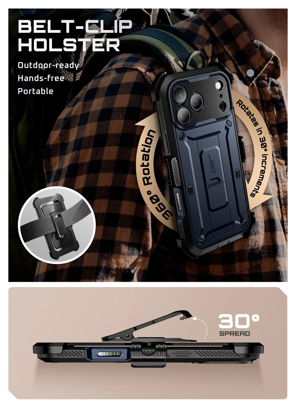 SUPCASE For iPhone 17 Pro Case 6.3" (2025) UB Pro Full-Body Heavy Duty Rugged Phone Case with Built-in Screen Protector