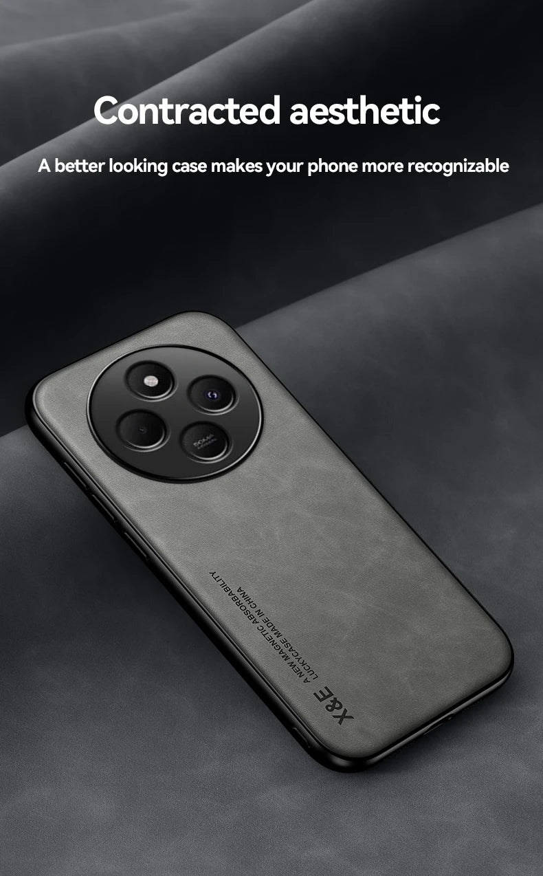 Retro Magnetic Suede Leather Case For Xiaomi Poco C75 PocoC75 Shockproof Matte Silicone Soft Case Cover