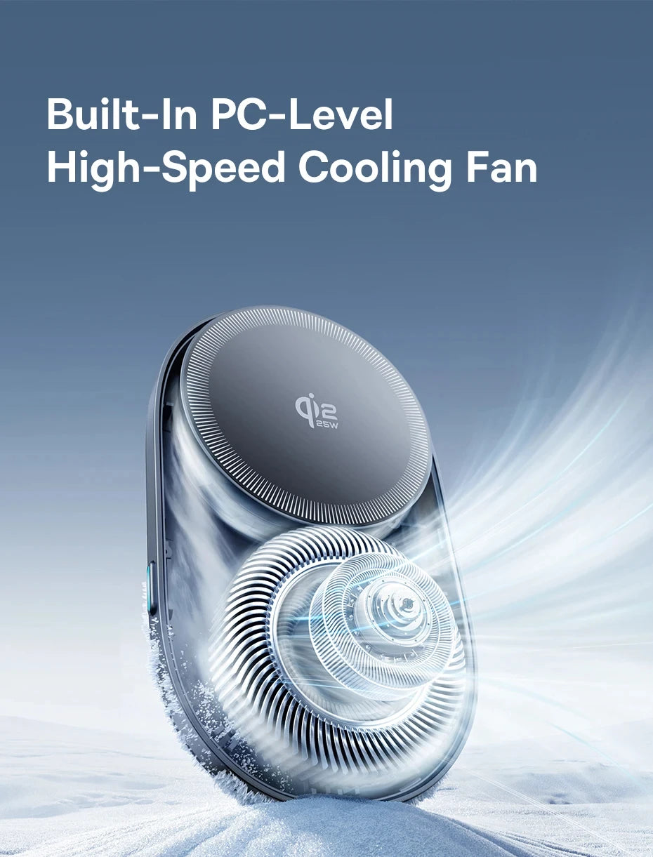 Baseus Qi2.2 Cooling Magnetic Car Phone Holder 25W Wireless Charger Fast - iPhone Samsung Dashboard Center Console