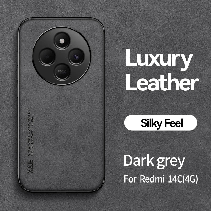 Retro Magnetic Suede Leather Case For Xiaomi Poco C75 PocoC75 Shockproof Matte Silicone Soft Case Cover
