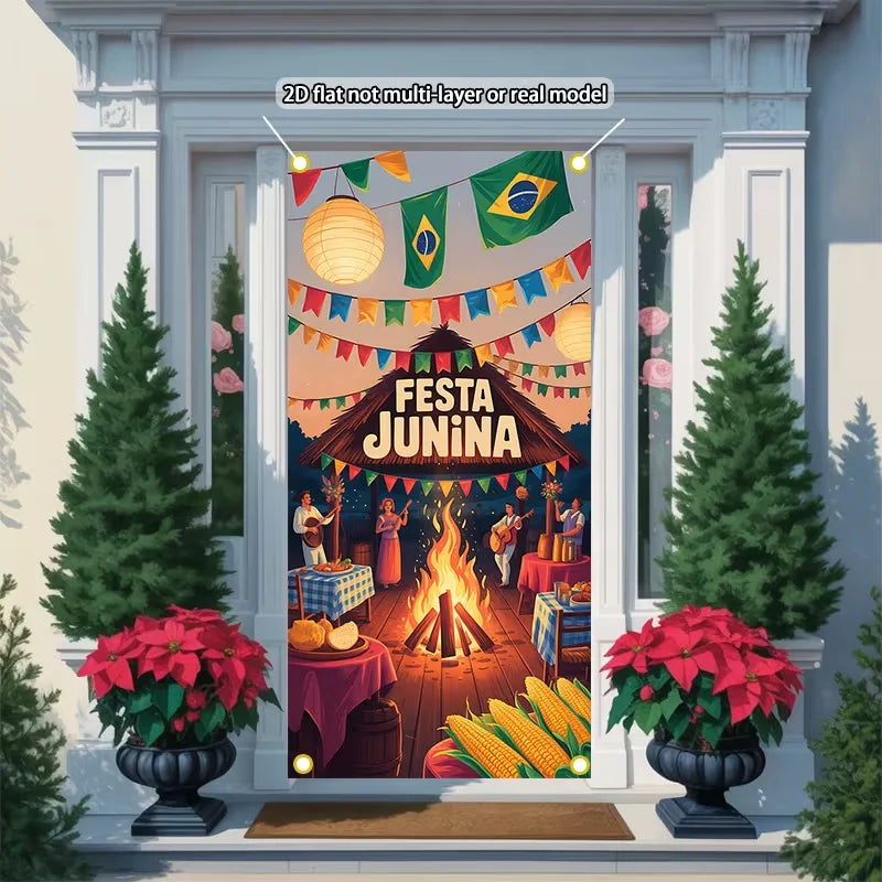 1pc Brazil June Festival Party Decoration Background Banner