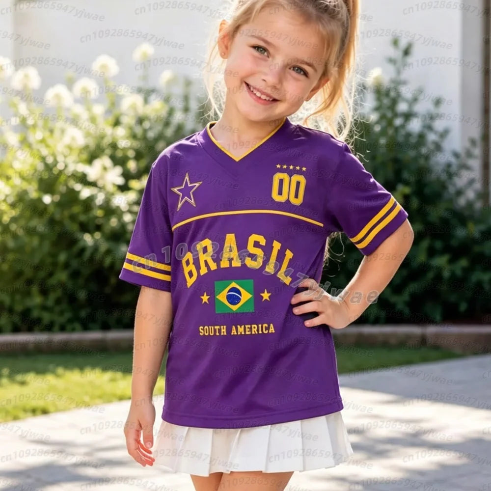 2026 Kids Brazil Football t-shirt