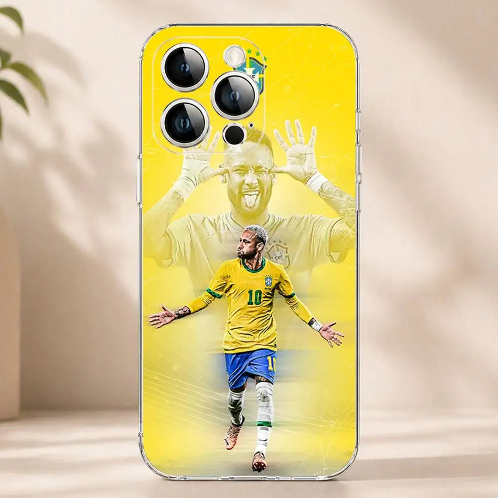 Brasil Brazil Futebol Team Phone Case for iPhone 17 16 Pro Plus Air 16E 15 14 13 12 11 Max Mini Transparent Cover