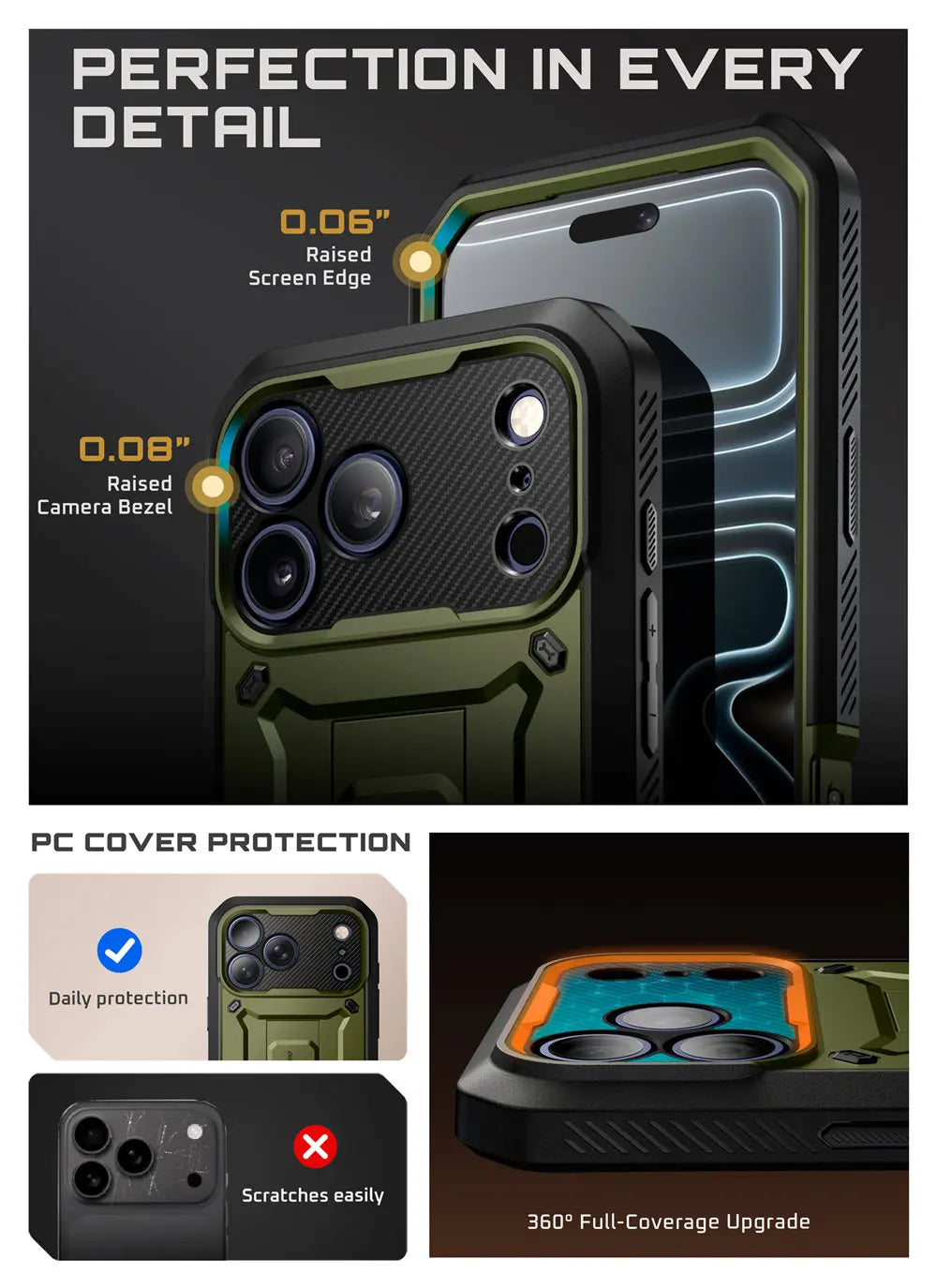 SUPCASE For iPhone 17 Pro Case 6.3" (2025) UB Pro Full-Body Heavy Duty Rugged Phone Case with Built-in Screen Protector