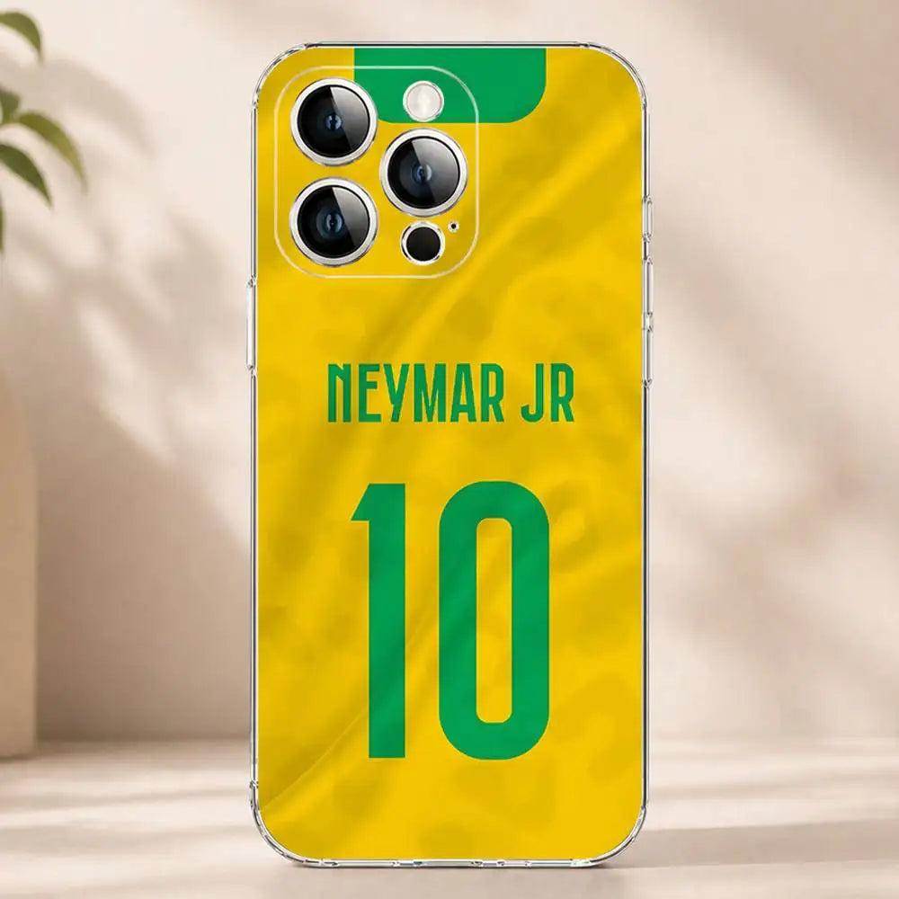 Brasil Brazil Futebol Team Phone Case for iPhone 17 16 Pro Plus Air 16E 15 14 13 12 11 Max Mini Transparent Cover