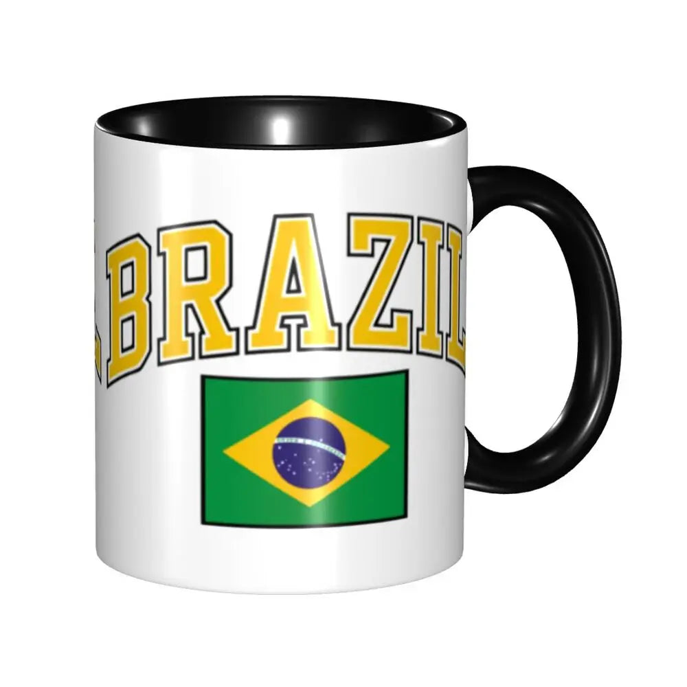 Customized Brazil Flag Brazilian Flag Coffee Mugs DIY Ceramic Tea Milk Cup