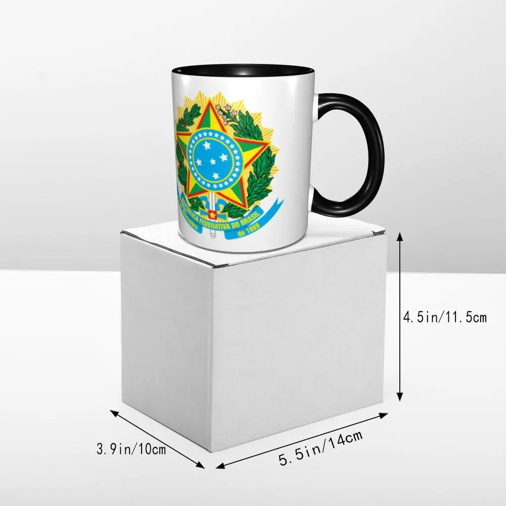 Customized Brazil Flag Brazilian Flag Coffee Mugs DIY Ceramic Tea Milk Cup