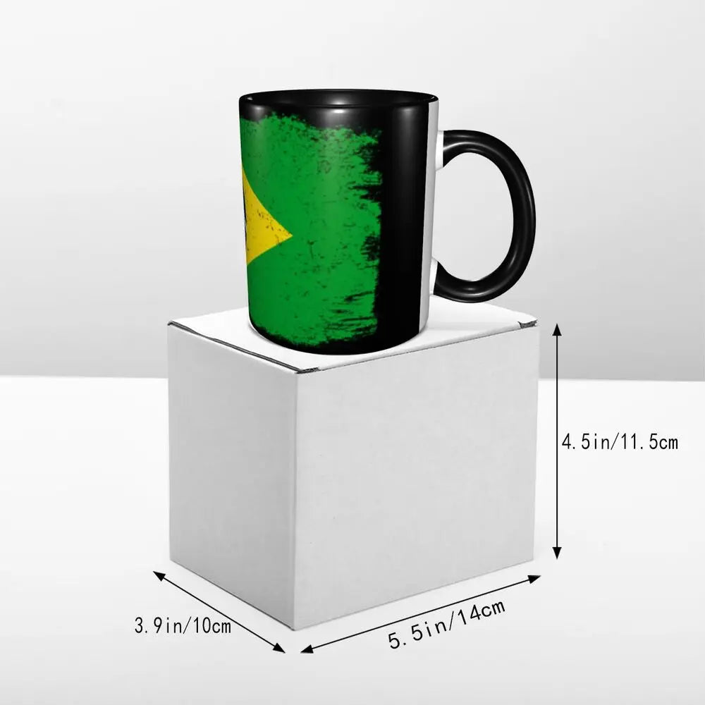 Customized Brazil Flag Brazilian Flag Coffee Mugs DIY Ceramic Tea Milk Cup