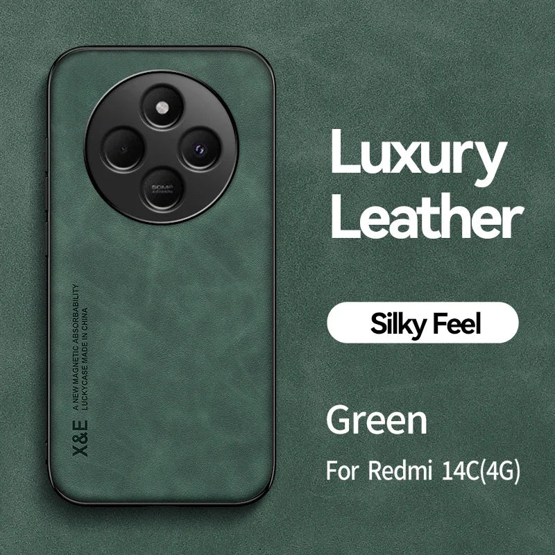 Retro Magnetic Suede Leather Case For Xiaomi Poco C75 PocoC75 Shockproof Matte Silicone Soft Case Cover