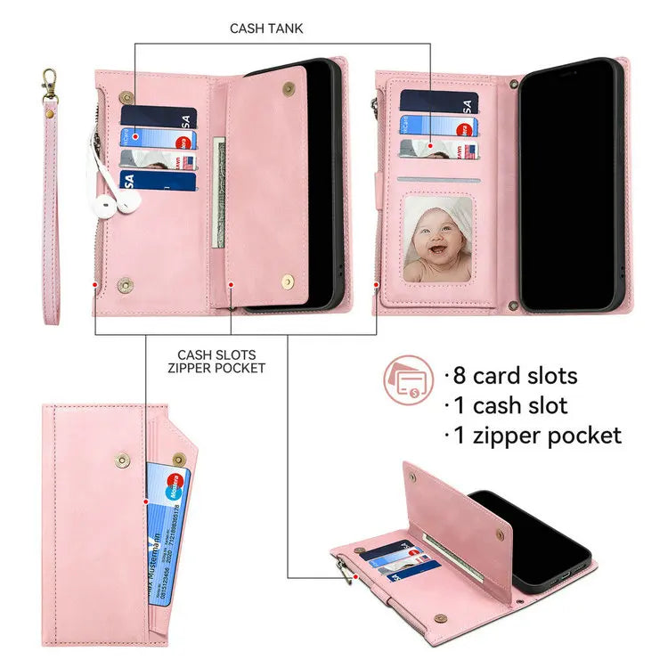 M55 M54 M35 M23 M13 5G 4G Zipper Leather Case Crossbody RFID for Samsung Galaxy M36 M16 M32 M31 M34 M06 M15 35 M 55 54 Book Etui