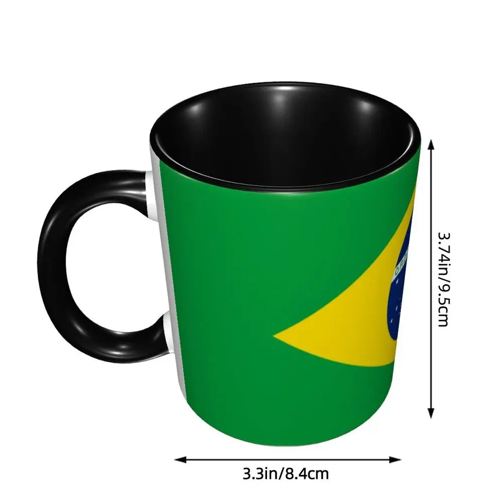 Customized Brazil Flag Brazilian Flag Coffee Mugs DIY Ceramic Tea Milk Cup
