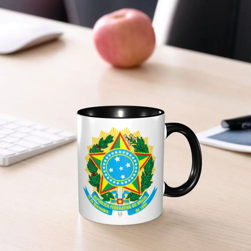 Customized Brazil Flag Brazilian Flag Coffee Mugs DIY Ceramic Tea Milk Cup