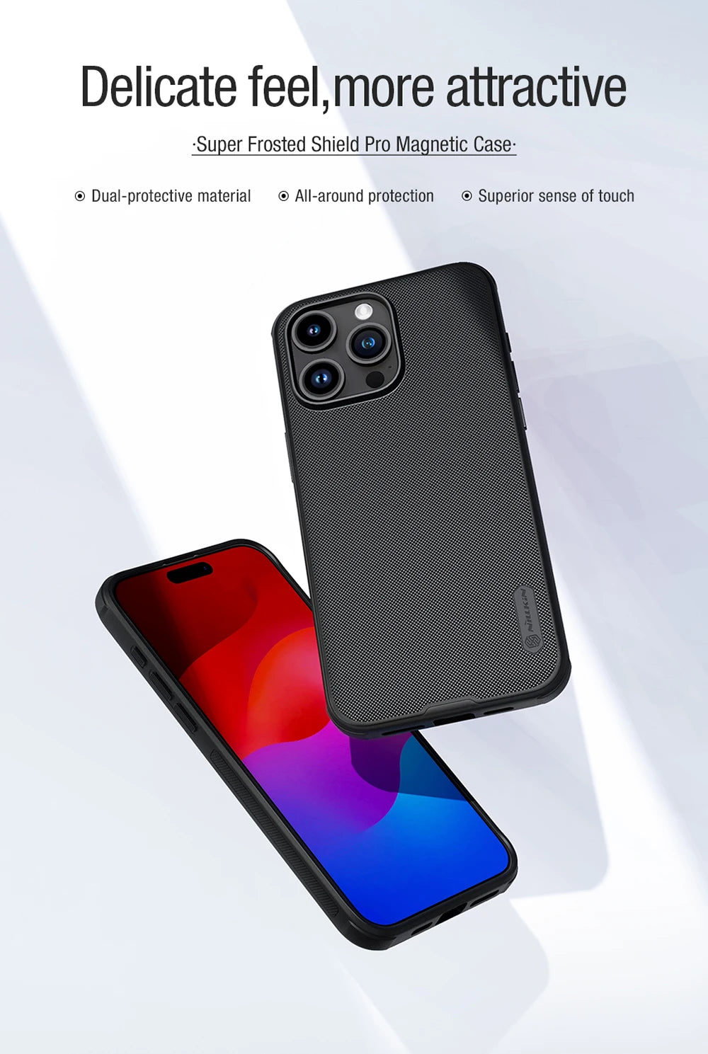 Phone case Nillkin  iPhone 16 15 14 13 Pro Max Pro Super Frosted Shield Pro Magnetic Case PC+TPU Protection Back Cover