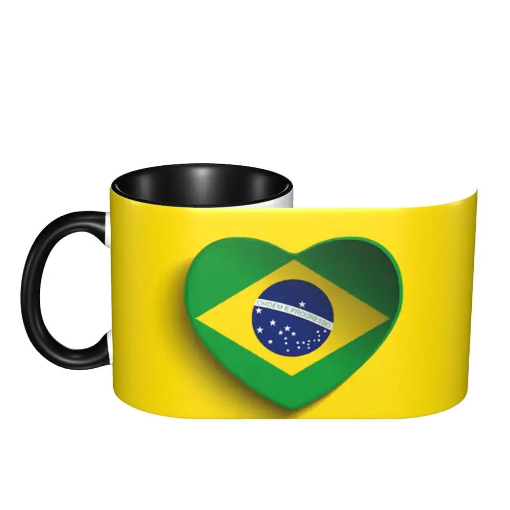 Customized Brazil Flag Brazilian Flag Coffee Mugs DIY Ceramic Tea Milk Cup