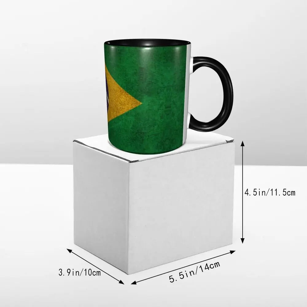 Customized Brazil Flag Brazilian Flag Coffee Mugs DIY Ceramic Tea Milk Cup