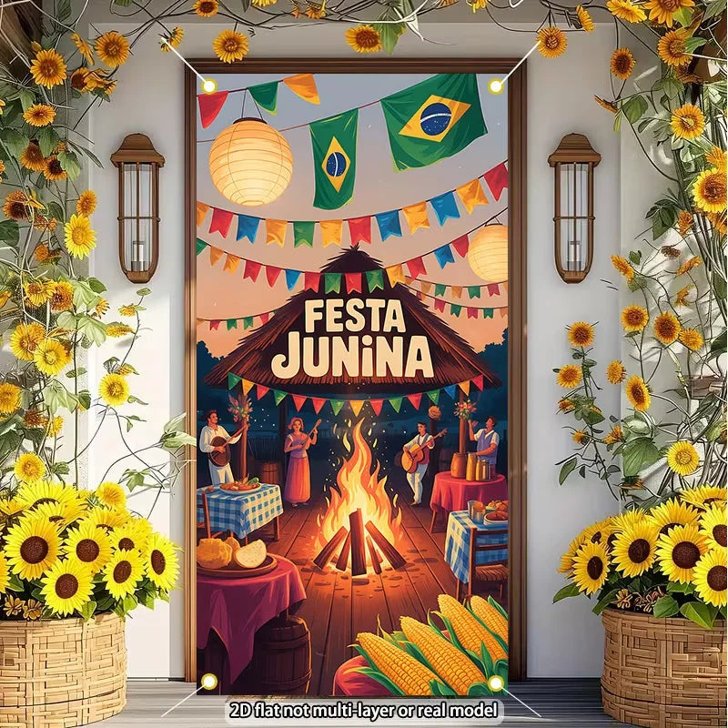 1pc Brazil June Festival Party Decoration Background Banner