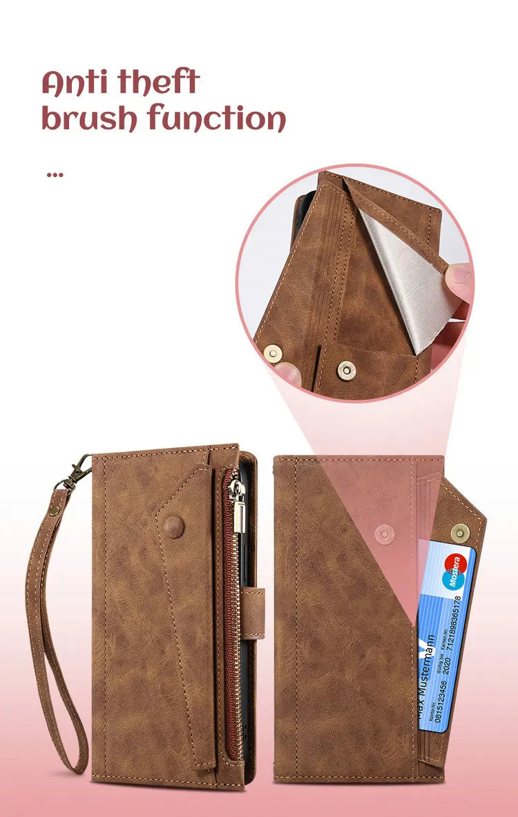 M55 M54 M35 M23 M13 5G 4G Zipper Leather Case Crossbody RFID for Samsung Galaxy M36 M16 M32 M31 M34 M06 M15 35 M 55 54 Book Etui