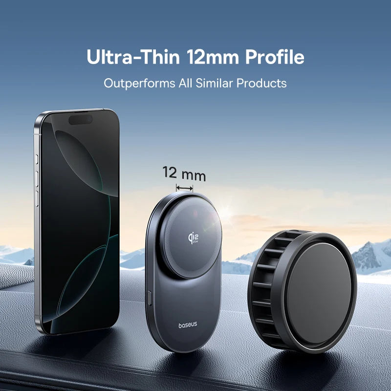 Baseus Qi2.2 Cooling Magnetic Car Phone Holder 25W Wireless Charger Fast - iPhone Samsung Dashboard Center Console