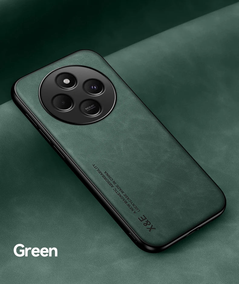 Retro Magnetic Suede Leather Case For Xiaomi Poco C75 PocoC75 Shockproof Matte Silicone Soft Case Cover
