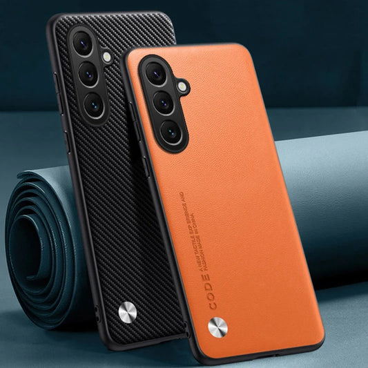 Luxury PU Leather Case For Samsung Galaxy C55 F55 M55 5G Back Cover Matte Shockproof Silicone Full Protection Phone Case Coque