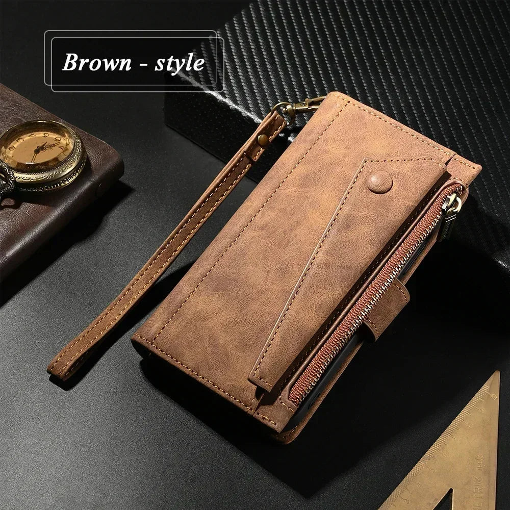M55 M54 M35 M23 M13 5G 4G Zipper Leather Case Crossbody RFID for Samsung Galaxy M36 M16 M32 M31 M34 M06 M15 35 M 55 54 Book Etui