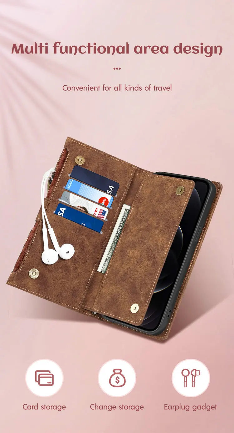 M55 M54 M35 M23 M13 5G 4G Zipper Leather Case Crossbody RFID for Samsung Galaxy M36 M16 M32 M31 M34 M06 M15 35 M 55 54 Book Etui