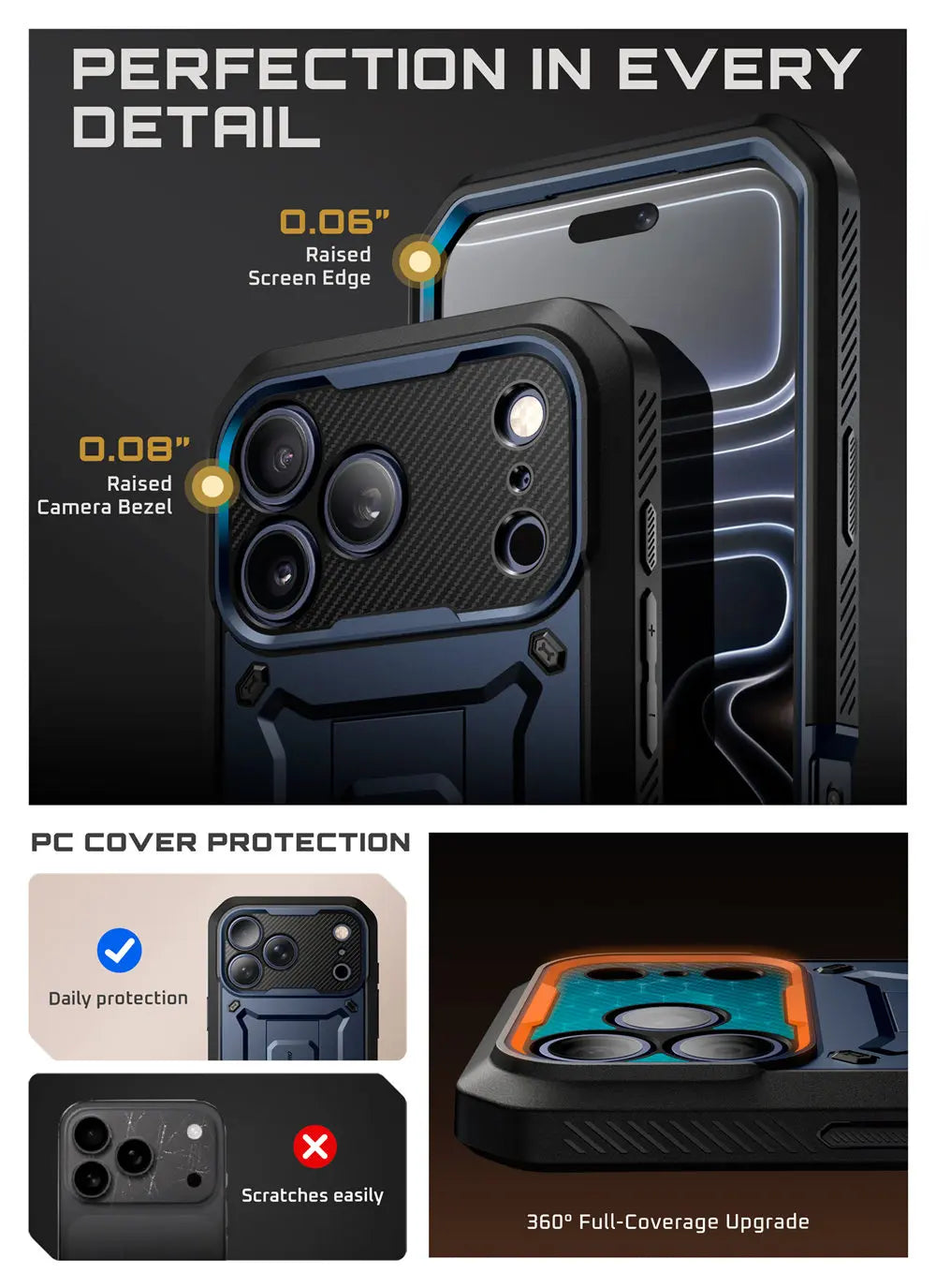 SUPCASE For iPhone 17 Pro Case 6.3" (2025) UB Pro Full-Body Heavy Duty Rugged Phone Case with Built-in Screen Protector