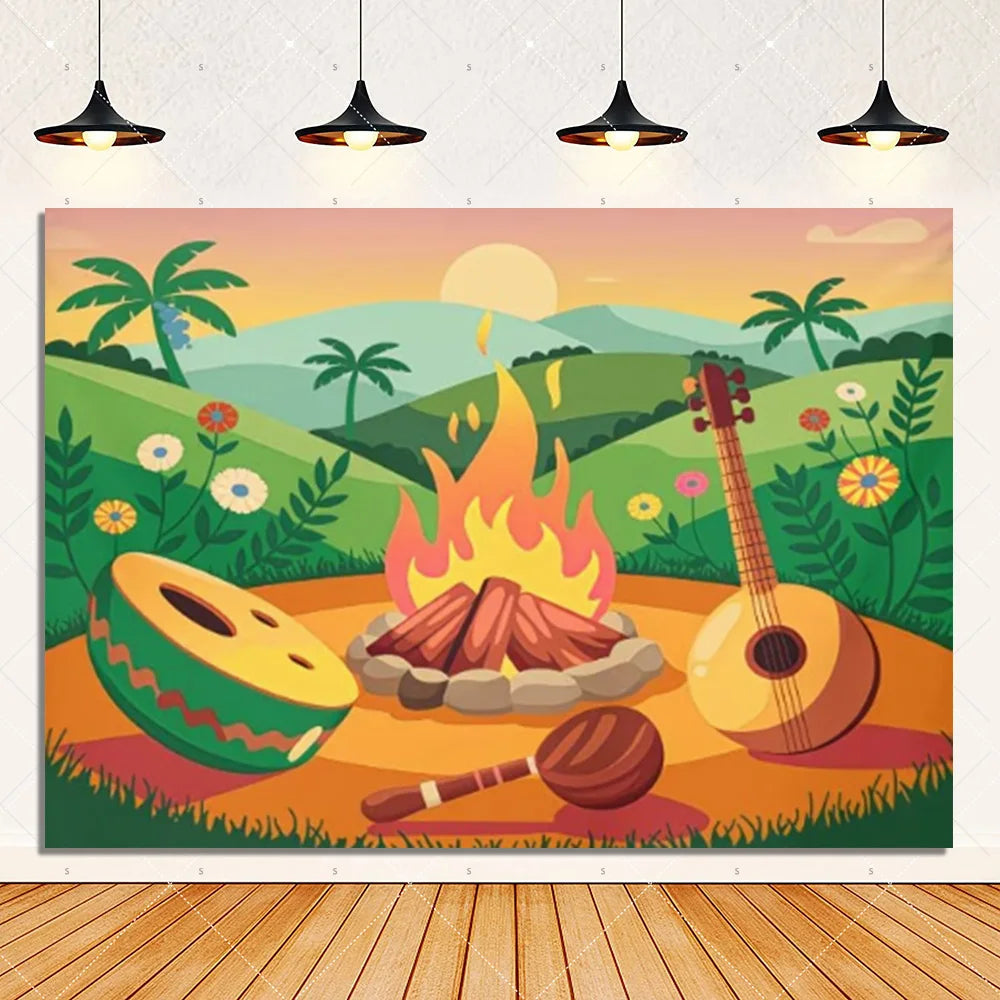 Brazil June Festival Theme Party Decoration Background Banner