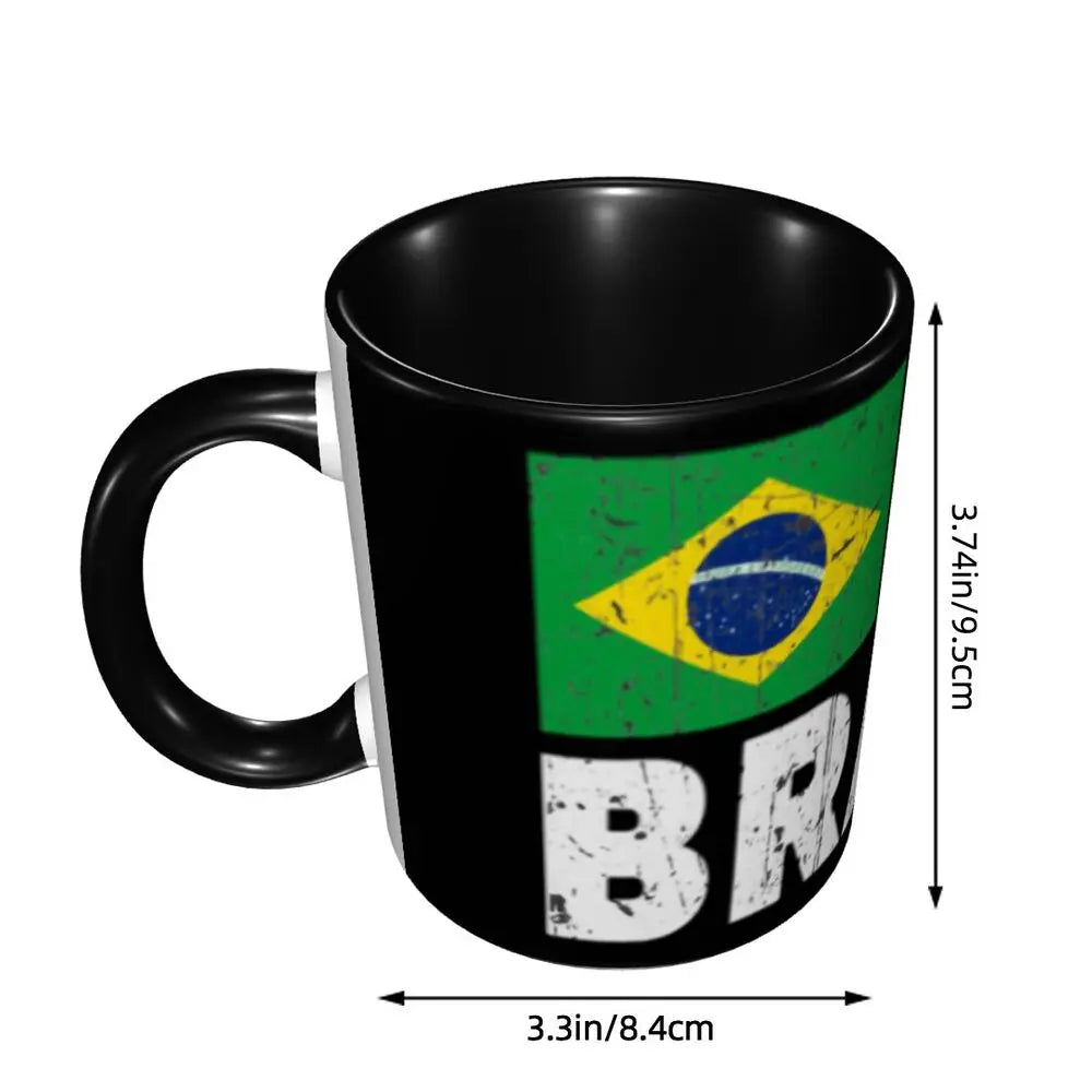 Customized Brazil Flag Brazilian Flag Coffee Mugs DIY Ceramic Tea Milk Cup