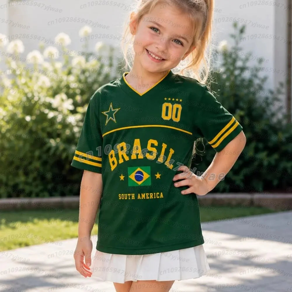 2026 Kids Brazil Football t-shirt