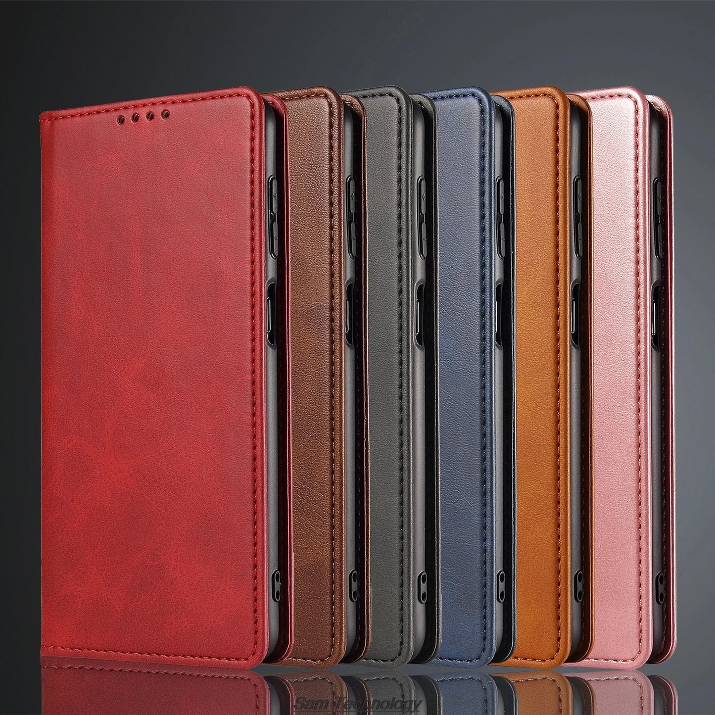 Magnetic attraction Leather Case for Samsung Galaxy M55 ( 5G SM-M556B ) Holster Flip Cover Case Wallet Phone Bags Fundas Coque