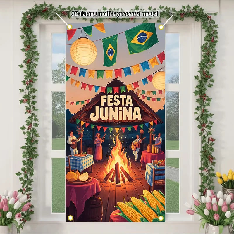 1pc Brazil June Festival Party Decoration Background Banner