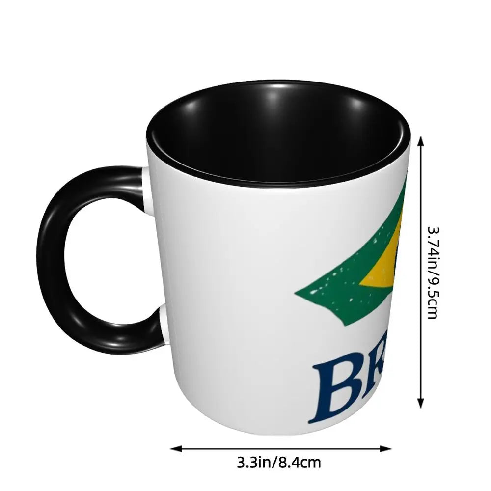 Customized Brazil Flag Brazilian Flag Coffee Mugs DIY Ceramic Tea Milk Cup