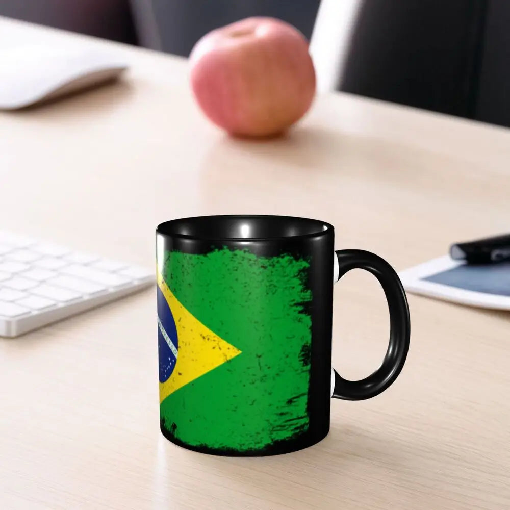 Customized Brazil Flag Brazilian Flag Coffee Mugs DIY Ceramic Tea Milk Cup