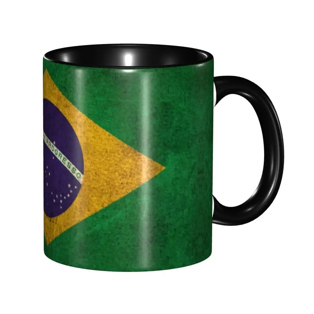 Customized Brazil Flag Brazilian Flag Coffee Mugs DIY Ceramic Tea Milk Cup
