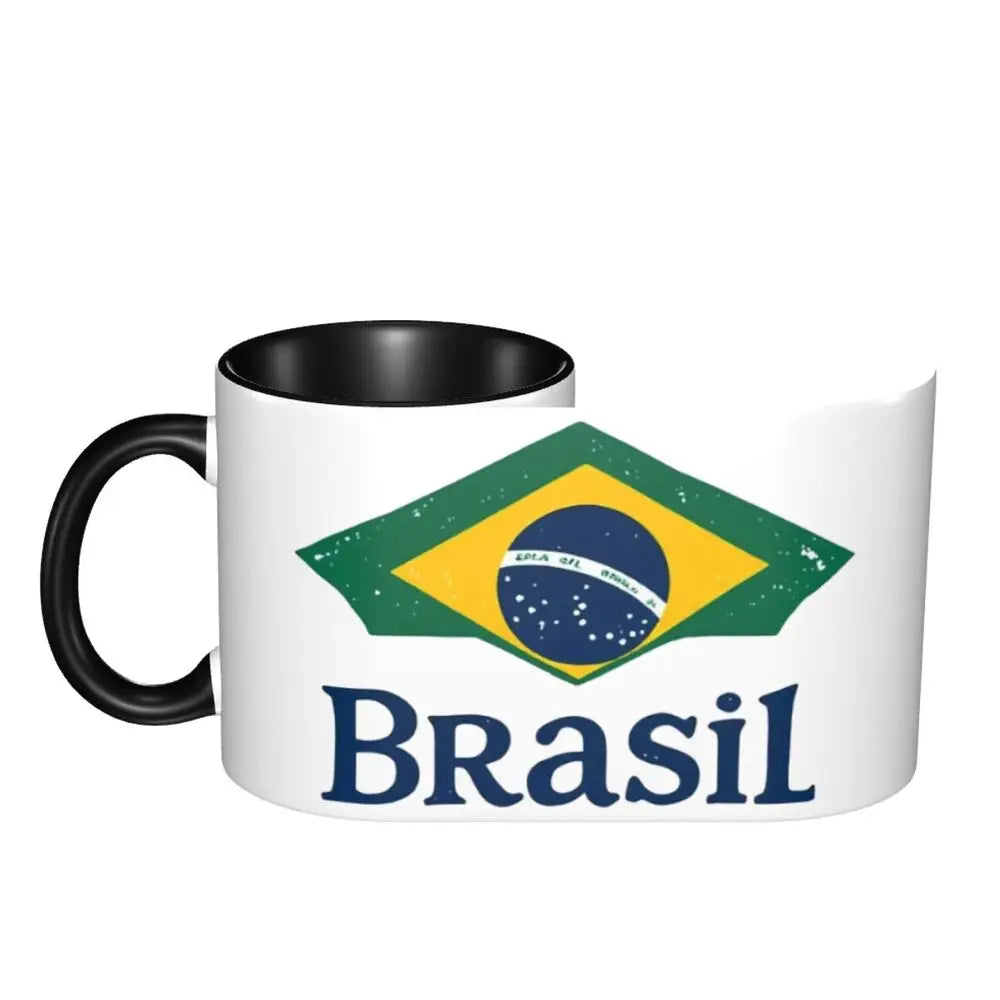 Customized Brazil Flag Brazilian Flag Coffee Mugs DIY Ceramic Tea Milk Cup