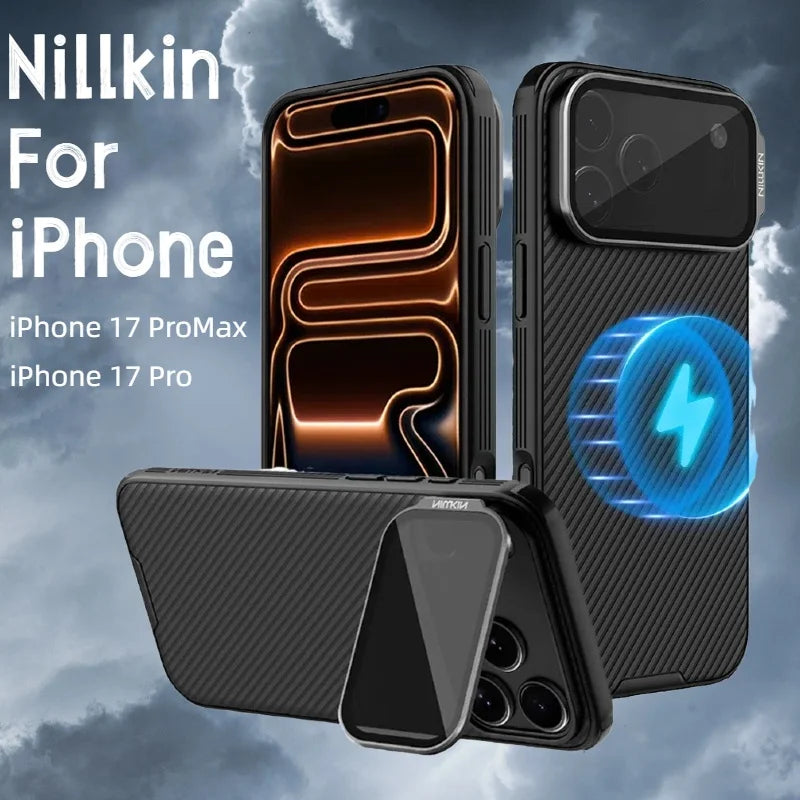 Phone case NILLKIN For iPhone 17 Pro Max Magsafe Case CamShield Prop With Camera Stand Protector Magnetic Back Cover For iPhone 17 Pro