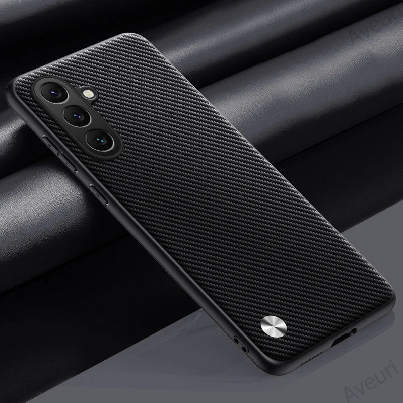 Luxury PU Leather Case For Samsung Galaxy C55 F55 M55 5G Back Cover Matte Shockproof Silicone Full Protection Phone Case Coque