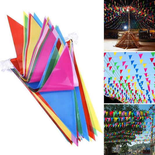 Handmade Colorful Pennant Banner Flags Bunting Triangle Flags Banners