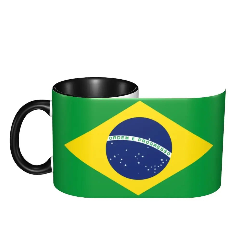 Customized Brazil Flag Brazilian Flag Coffee Mugs DIY Ceramic Tea Milk Cup