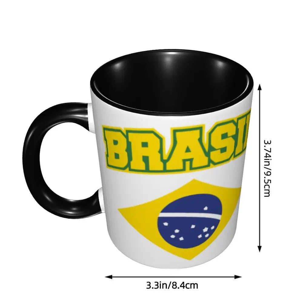 Customized Brazil Flag Brazilian Flag Coffee Mugs DIY Ceramic Tea Milk Cup