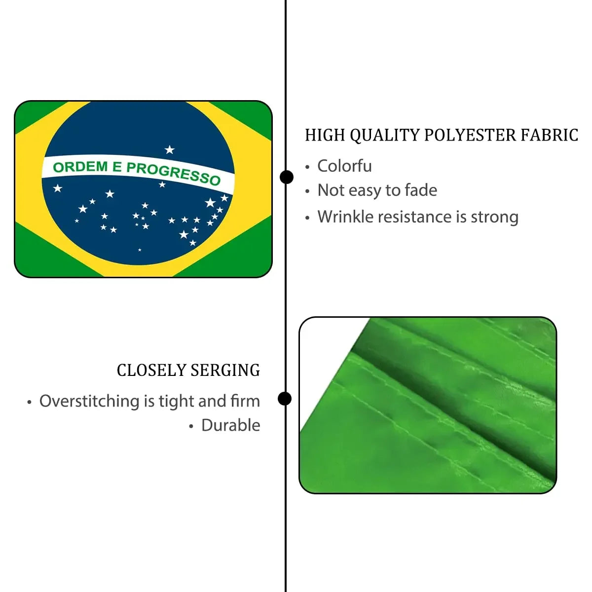 Brazilian National Flags 3x5 Foot Polyester Brazil Flag Decorations Fans Supporting for Sports Events Festivals Celebrations