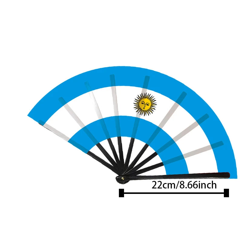 22cm Folding Hand Fan South America 8 Country Flags