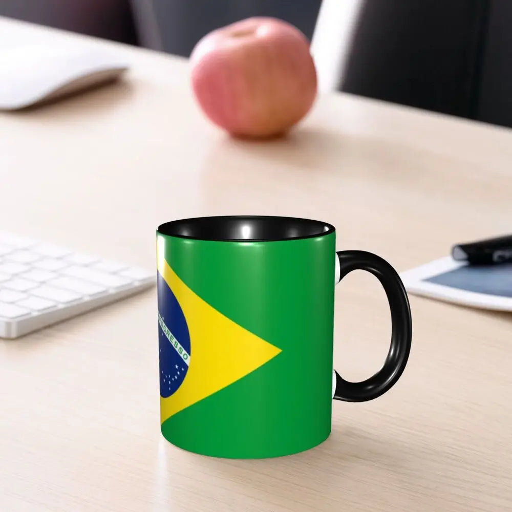 Customized Brazil Flag Brazilian Flag Coffee Mugs DIY Ceramic Tea Milk Cup