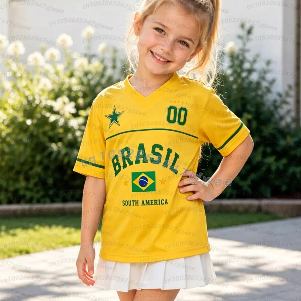 2026 Kids Brazil Football t-shirt
