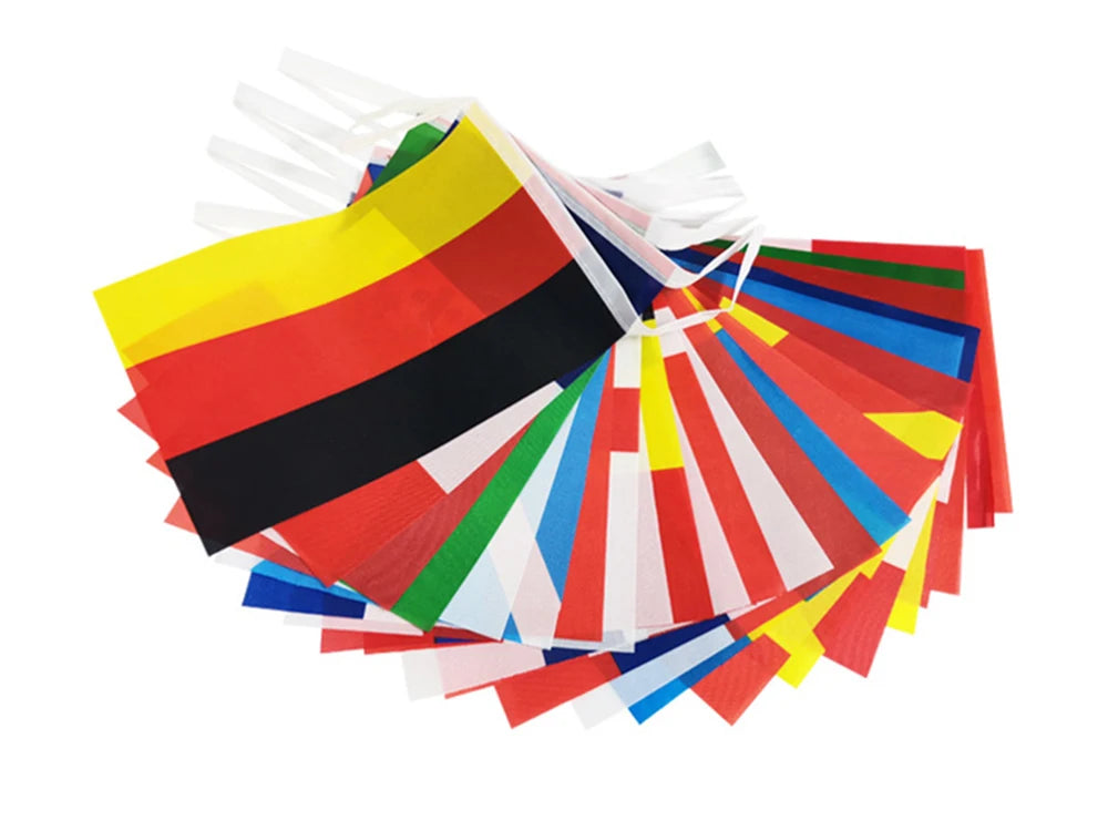 Aerlxemrbrae  14*21cm  String flag  32 countries around the world nations flag small flag   hanging flags