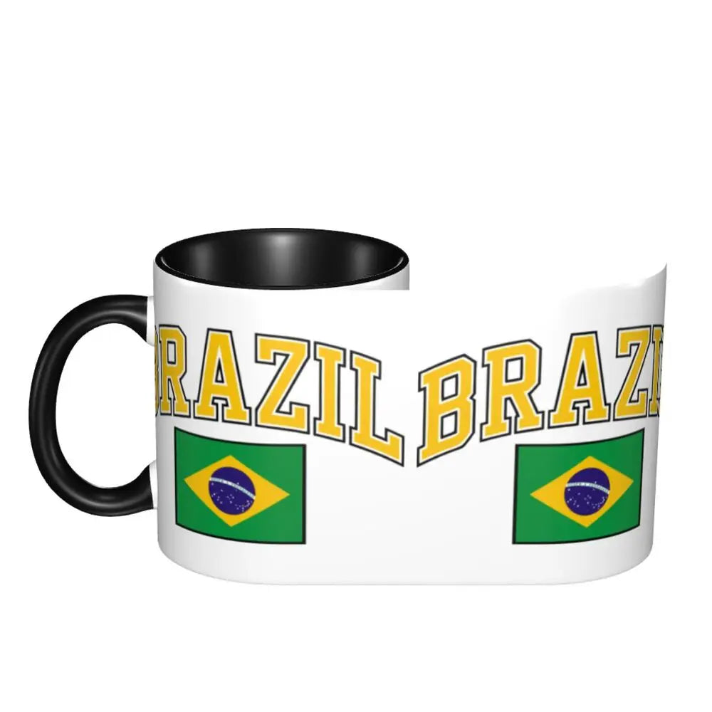Customized Brazil Flag Brazilian Flag Coffee Mugs DIY Ceramic Tea Milk Cup